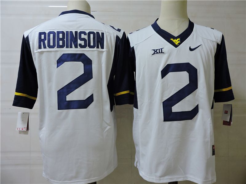 Men West Virginia Mountaineers 2 Robinson White Nike 2025 NCAA Jersey